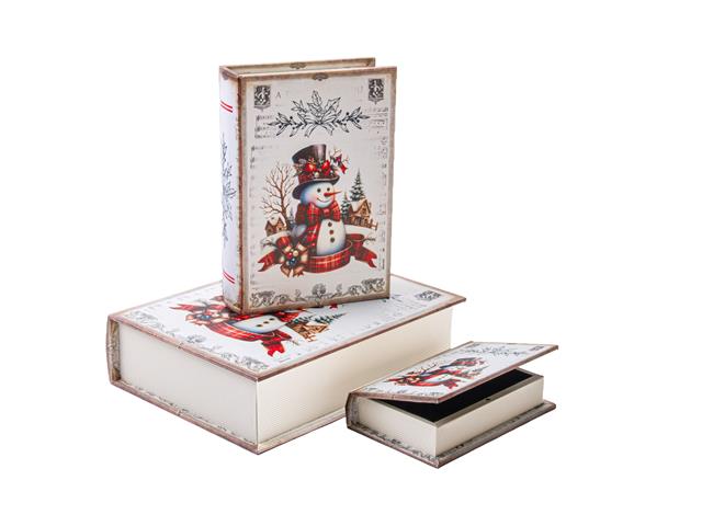 STORAGE BOOK (SNOWMAN) (SET OF 3)