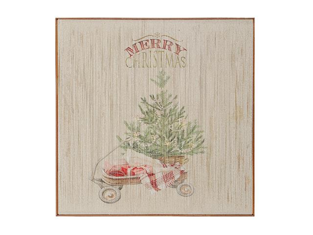 LED THREAD FRAMED WALL ART (TREE ON WAGON)