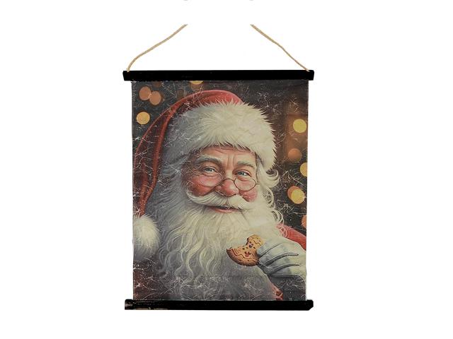 CRINKLE PAPER WALL HANGER (SANTA WITH A COOKIE)