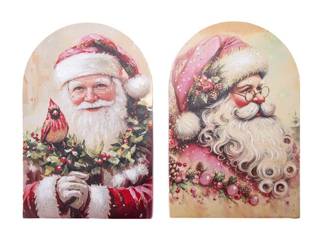 ARCHED FRAMED WALL ART (SANTA) (ASSTD)