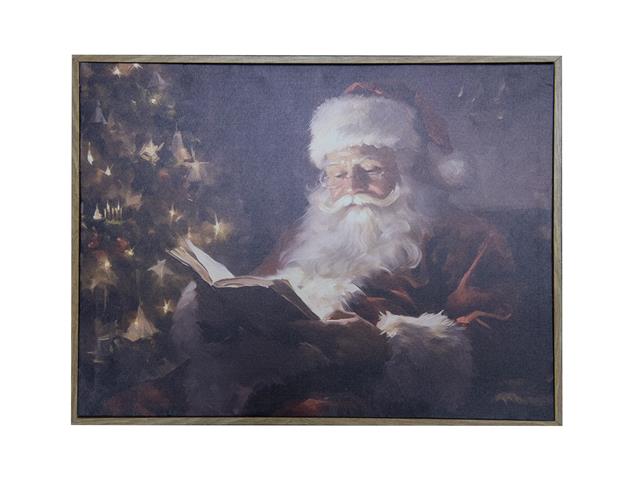 CANVAS WALL ART (READING SANTA)