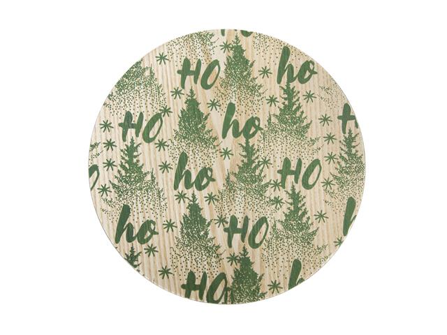 GREEN BAMBOO FINISH CHARGER PLATE (HO HO HO)