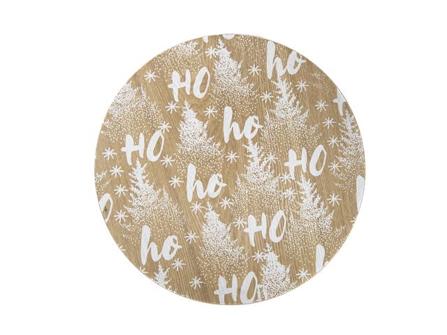 WHITE BAMBOO FINISH CHARGER PLATE (HO HO HO)