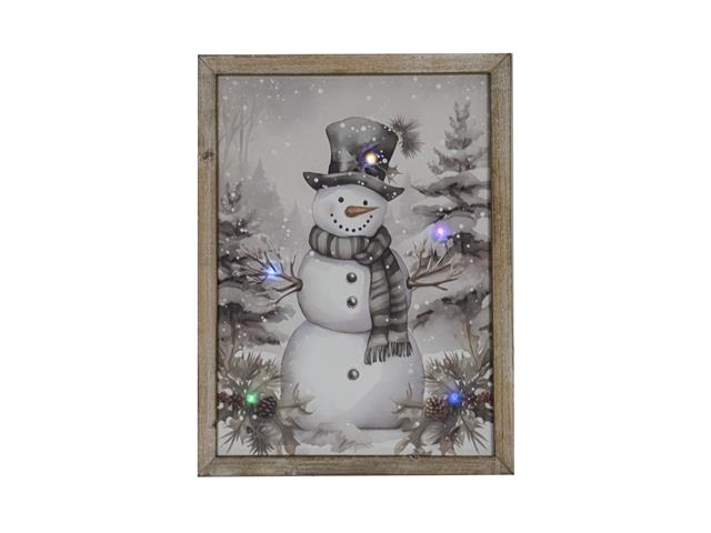 LED  FRAMED WALL ART  (SNOWMAN)