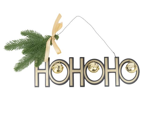 METAL WALL HANGER WITH JINGLE BELL (HOHOHO)