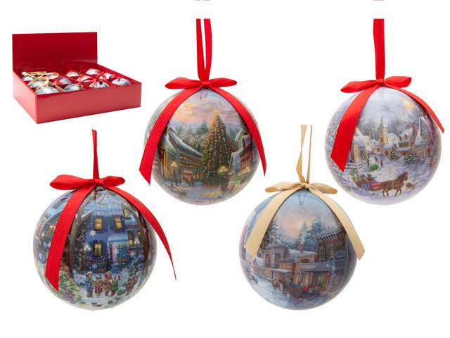 RIBBON ORNAMENT (VILLAGE SCENE ASSTD) (12/DISP)