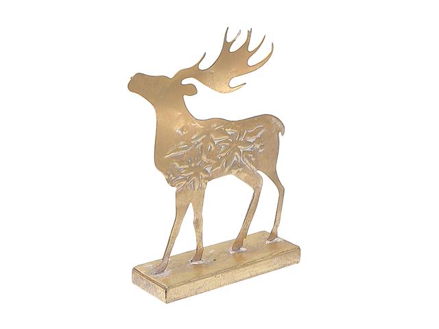 GOLD METAL REINDEER FIGURINE STAND (HEAD UP)