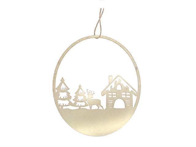 GOLD METAL CUT OUT HANGER (HOUSE)