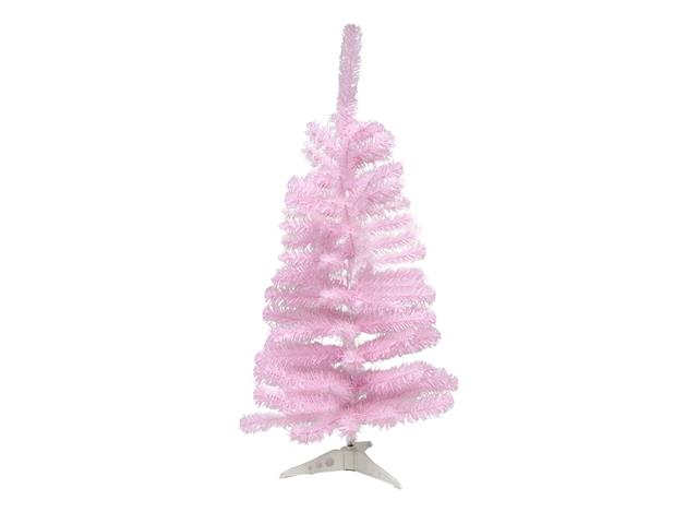 3' EVERGREEN CHRISTMAS TREE 80 TIPS WITH PLASTIC BASE (PINK)