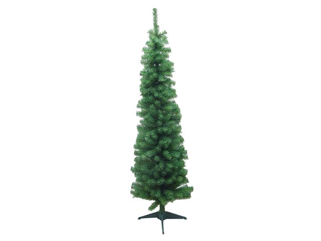 6' EVERGREEN PENCIL CHRISTMAS TREE 380 TIPS WITH PLASTIC STAND