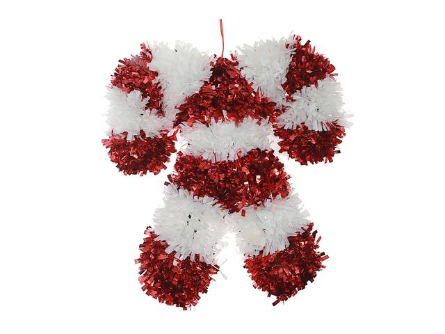 DOUBLE CANDY CANE TINSEL ORNAMENT