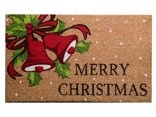 COIR DOOR MAT (HOLIDAY BELLS - MERRY CHRISTMAS)