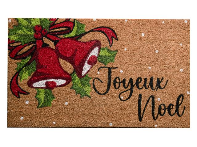 COIR DOOR MAT (HOLIDAY BELLS - JOYEUX NOEL)
