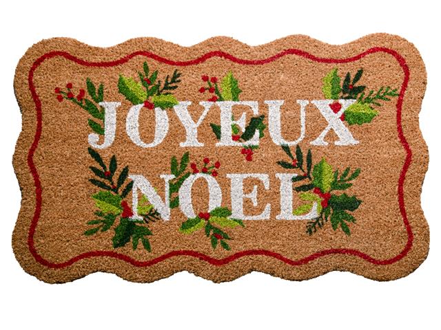 SCALLOP SHAPE COIR DOOR MAT (JOYEUX NOEL)