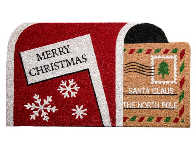 SHAPE COIR DOOR MAT (CHRISTMAS MAILBOX)