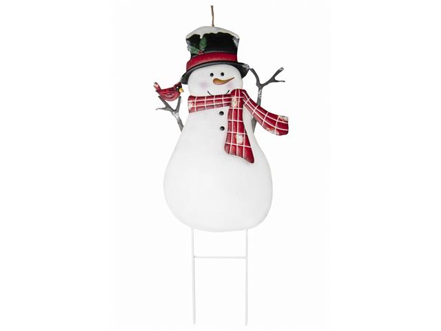 METAL GARDEN STAKE (SNOWMAN)