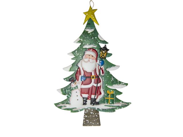 METAL WALL HANGER (TREE WITH SANTA)