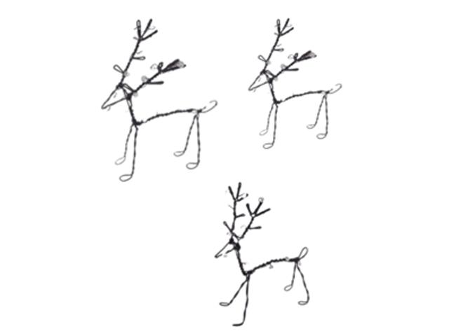 BEADED METAL REINDEER DÉCOR (3PC SET)