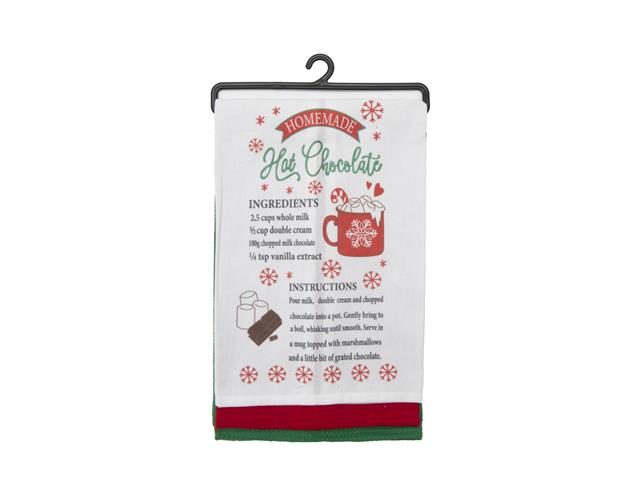 KITCHEN TOWEL (SET OF 3 PCS) (HOT CHOCOLATE/SOLID/WAFFLE)