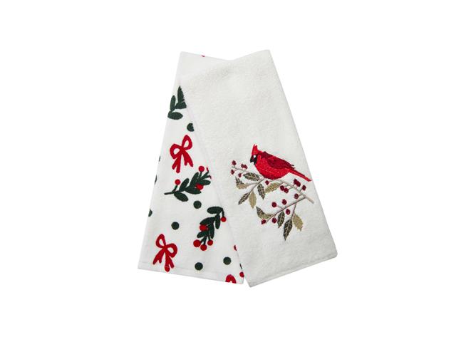 EMBROIDERY HAND TOWEL (SET/2)  (CARDINAL)