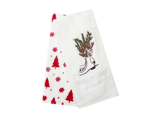 EMBROIDERY HAND TOWEL (SET/2)  (ICE SKATES)