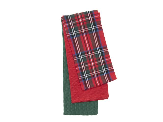 DISH CLOTH (SET OF 3 PCS) (CLASSIC TARTAN)