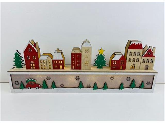 LED WOODEN CHRISTMAS TOWN DECOR