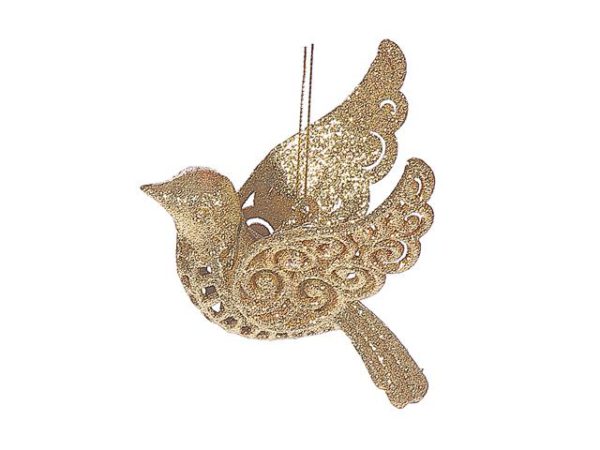 GOLD GLITTER ORNAMENT (BIRD) - IH Casadecor