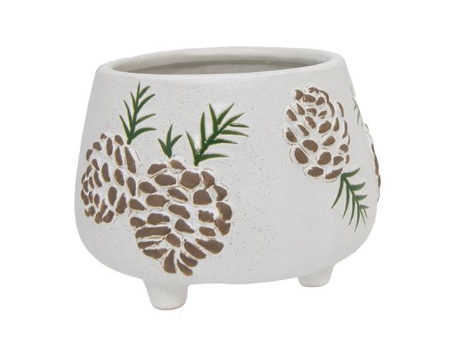 CERAMIC BISQUE PLANTER (PINECONE)