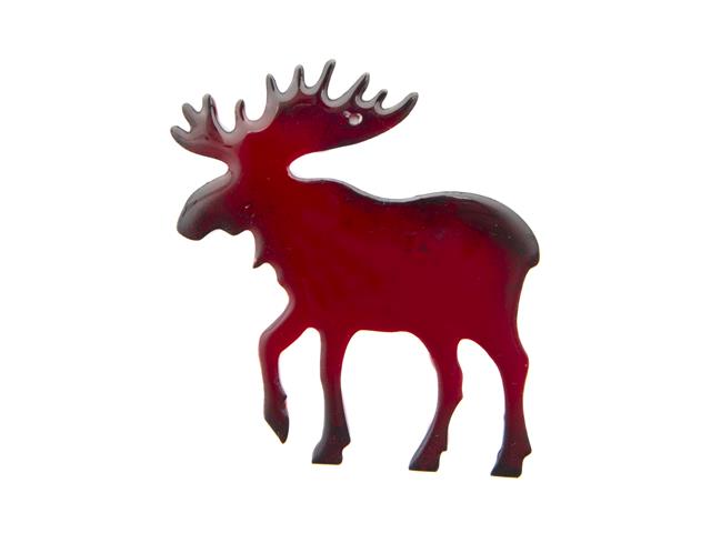 SHAPED ACRYLIC ORNAMENT (RED MOOSE)