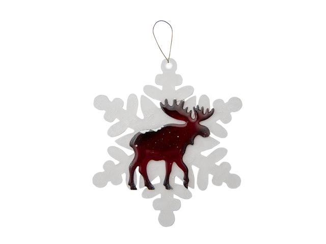 SNOWFLAKE ACRYLIC HANGER (MOOSE)