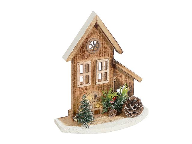 LED NATURAL WOODEN HOUSE(WITH TIMER)
