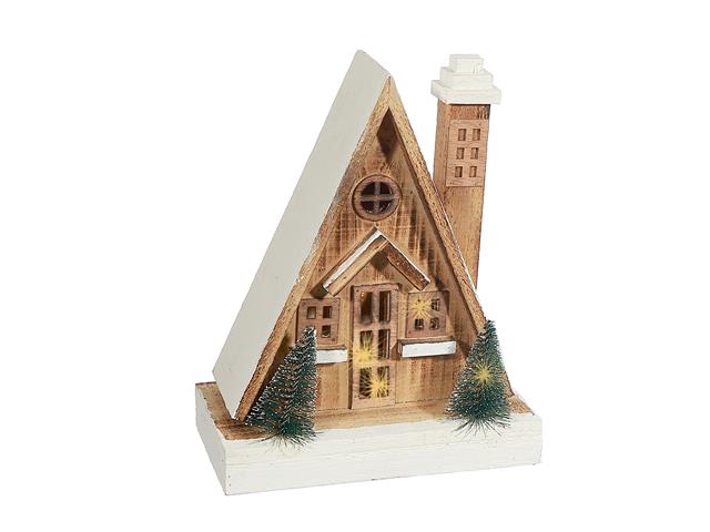 LED NATURAL WOODEN CABIN(WITH TIMER)