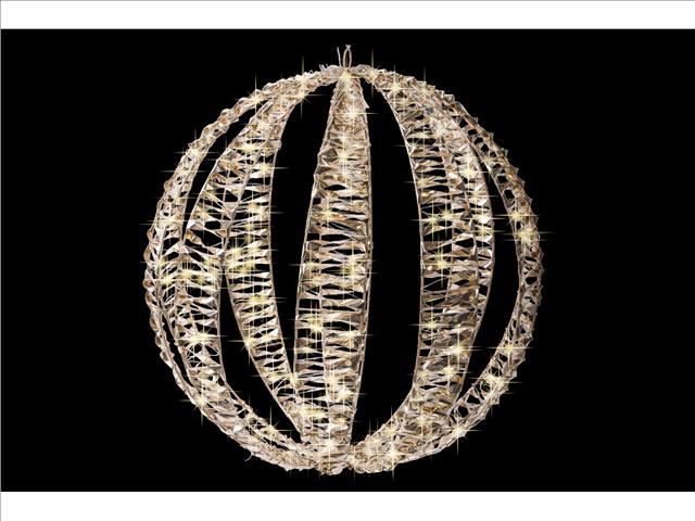 LED LIGHTED GOLD BALL DÉCOR (SMALL) (600L)