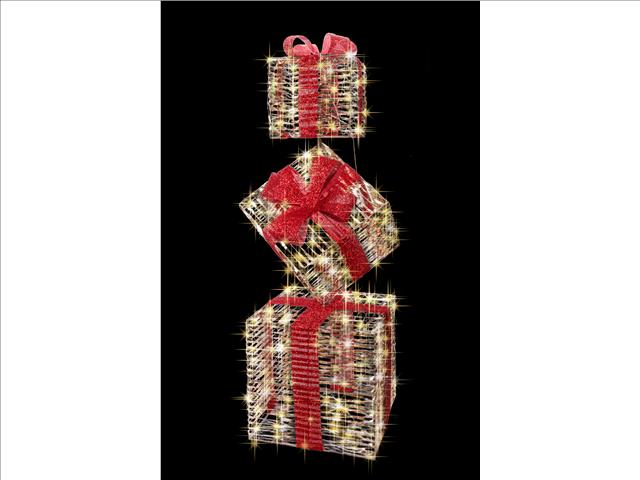 LED LIGHTED GOLD GIFT BOXES DÉCOR (2000L)