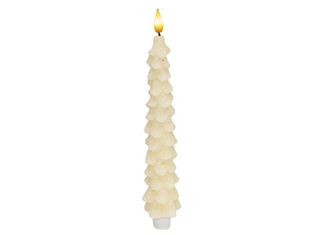 LED WAX TAPERED BOXED CANDLE W/ TIMER (CREAM) (2 PC)