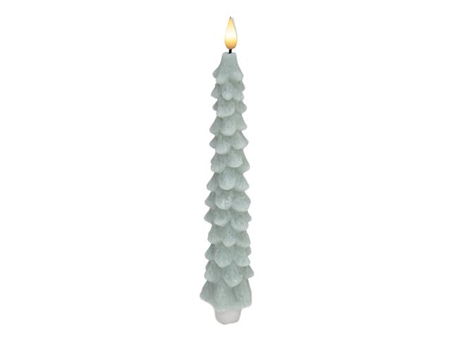 LED WAX TAPERED BOXED CANDLE W/ TIMER (MINT) (2 PC)