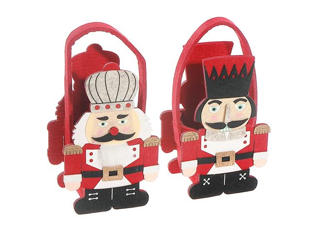 FELT NUTCRACKER BASKET (ASSTD)