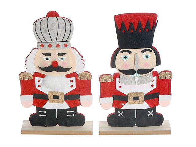 FELT NUTCRACKER ON WOODEN BASE (ASSTD)