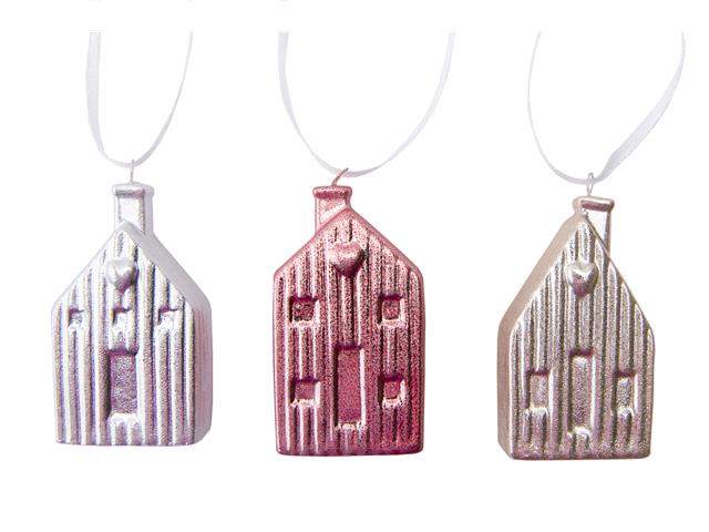 PORCELAIN METALLIC HOUSE ORNAMENT (ASSTD)