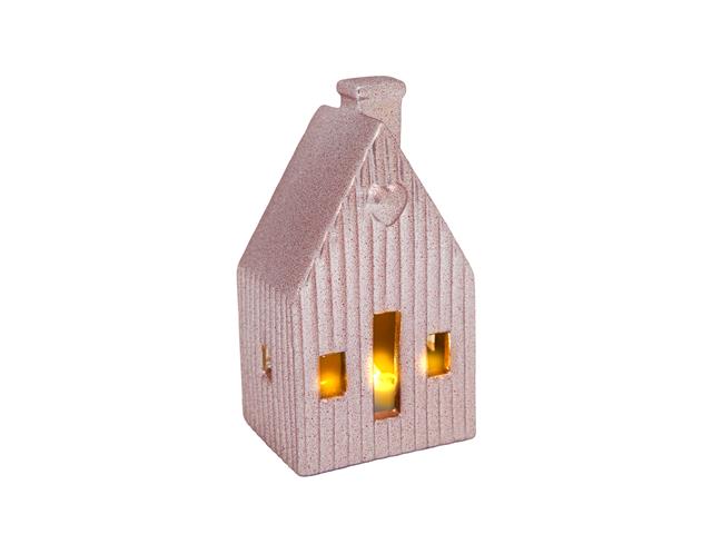 LED PORCELAIN METALLIC HOUSE DECOR (PINK)