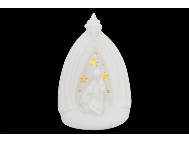 WHITE PORCELAIN NATIVITIY SCENE WITH STAR