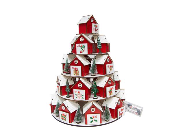WOODEN STACKING HOUSES ADVENT CALENDAR