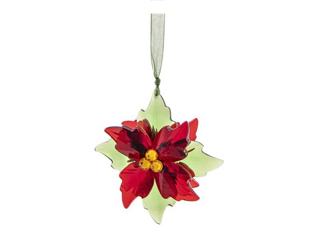 ACRYLIC CRYSTAL ORNAMENT (POINSETTIA)