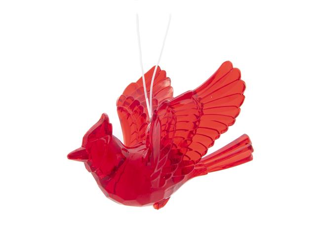 ACRYLIC CRYSTAL ORNAMENT (FLYING CARDINAL)