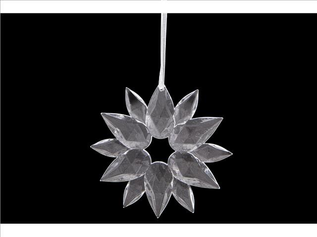 ACRYLIC CRYSTAL ORNAMENT (SNOWFLAKE) (CLEAR)