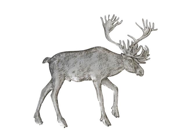 SILVER METAL REINDEER WALL HANGER