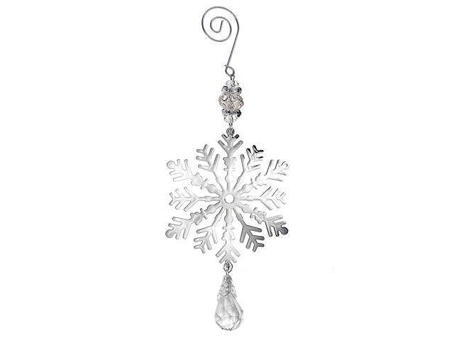 FLAT SILVER METAL ORNAMENT (SNOWFLAKE) - IH Casadecor