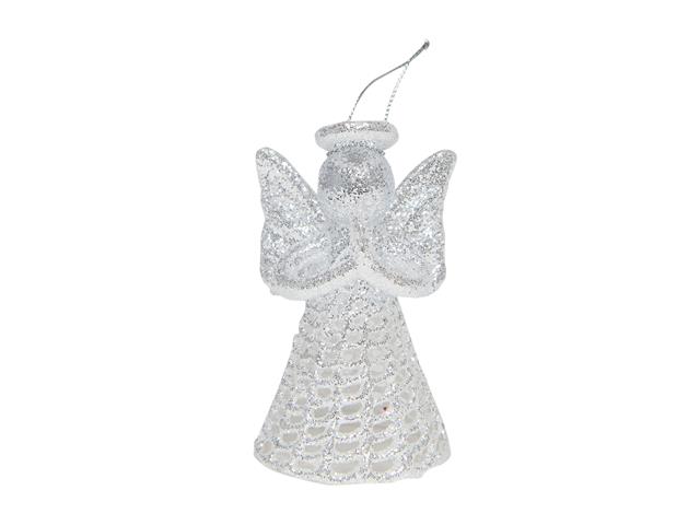 SILVER GLITTER ORNAMENT (ANGEL)