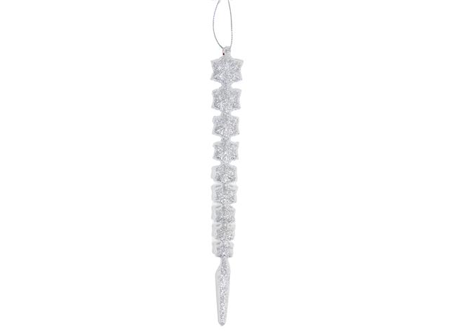 SILVER GLITTER ORNAMENT (ICICLE)